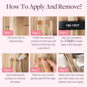 GOO GOO Tape in Human Hair Extensions on a model showcasing natural blend