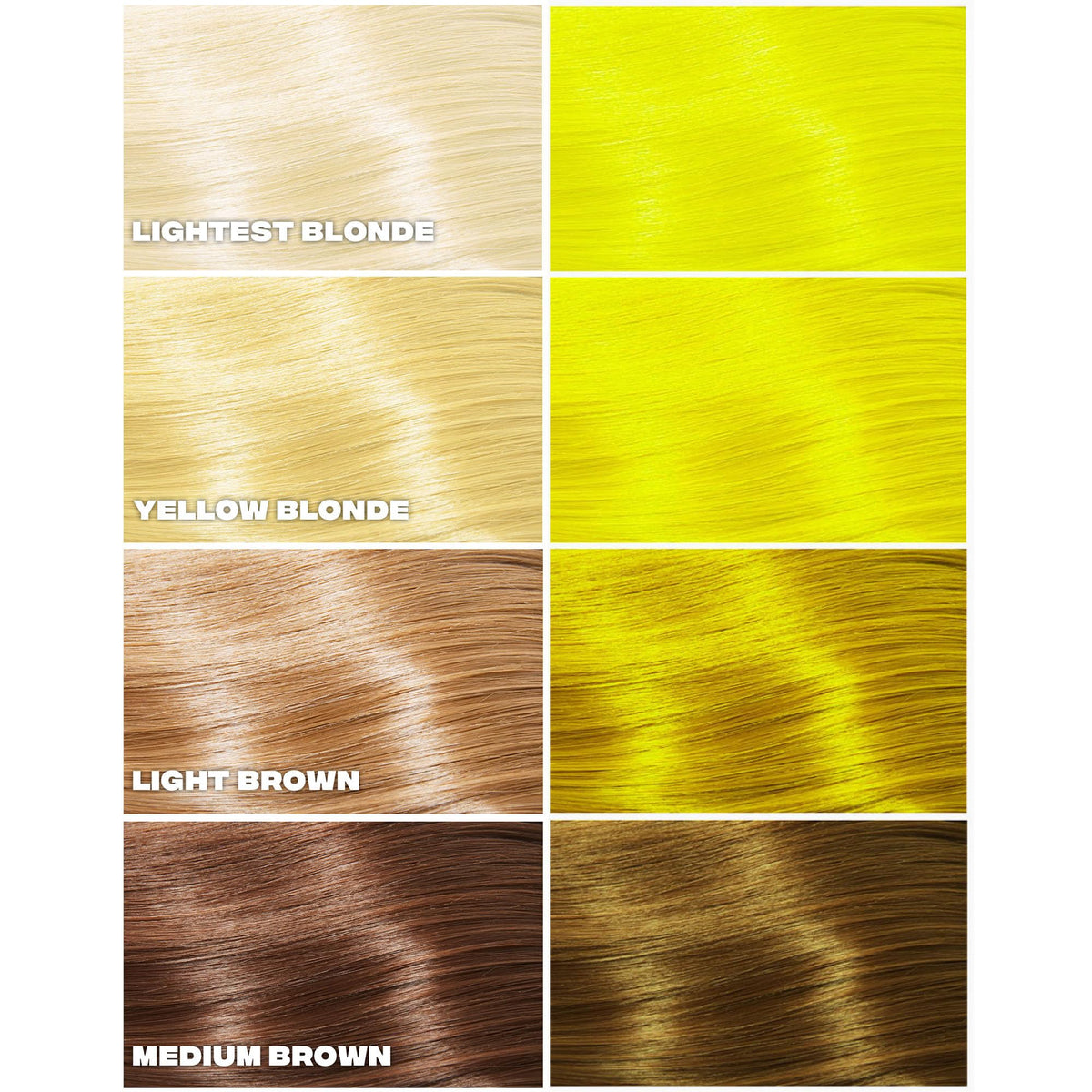Good Dye Young Glow On Yellow hair colour top view showing texture