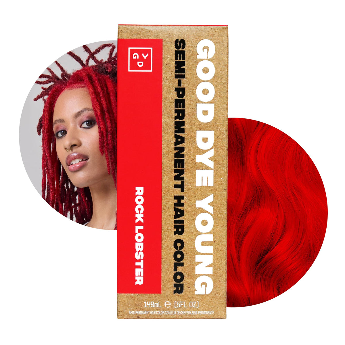 Good Dye Young hair dye packaging with vibrant red colour