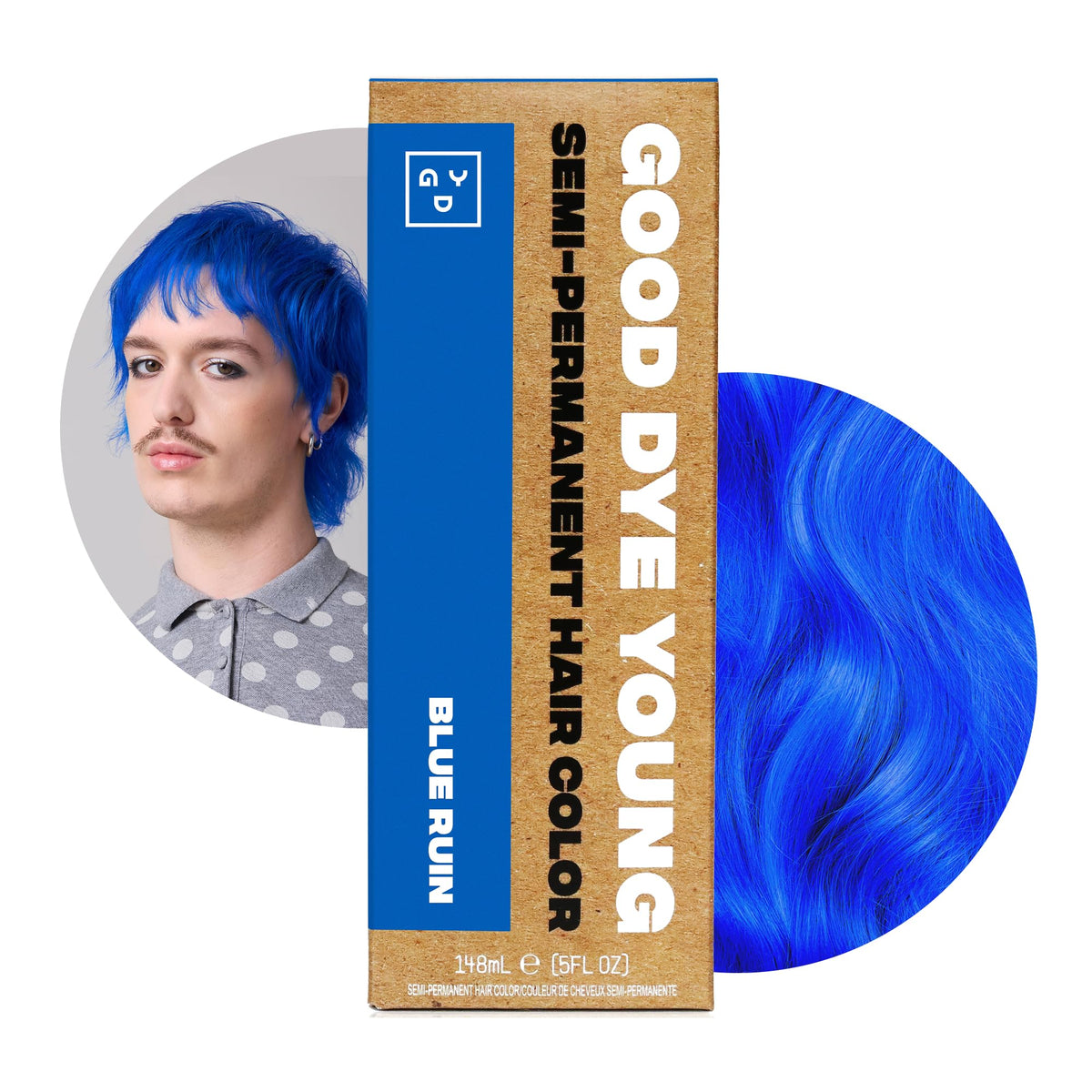 Good Dye Young Semi-Permanent Hair Colour Blue Ruin front view