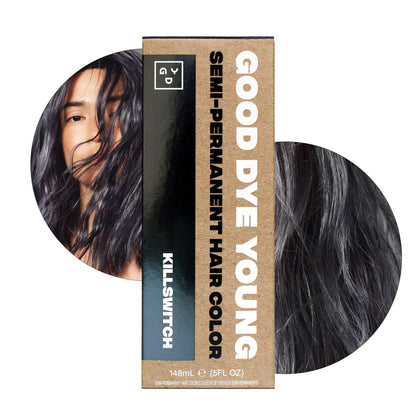 Good Dye Young Semi Permanent Hair Dye Killswitch Deep Dark Gray front view