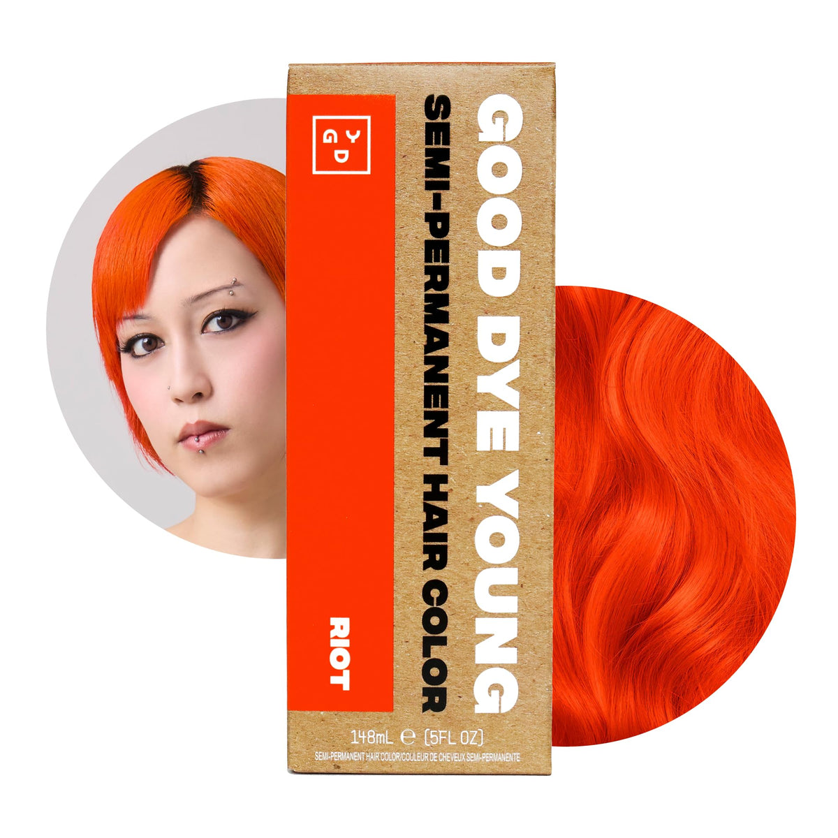 Good Dye Young Semi-Permanent Orange Hair Dye Riot front view
