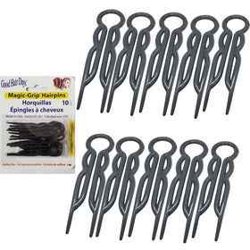 Good Hair Days Magic-Grip Hairpins front view, 10 U-Pins