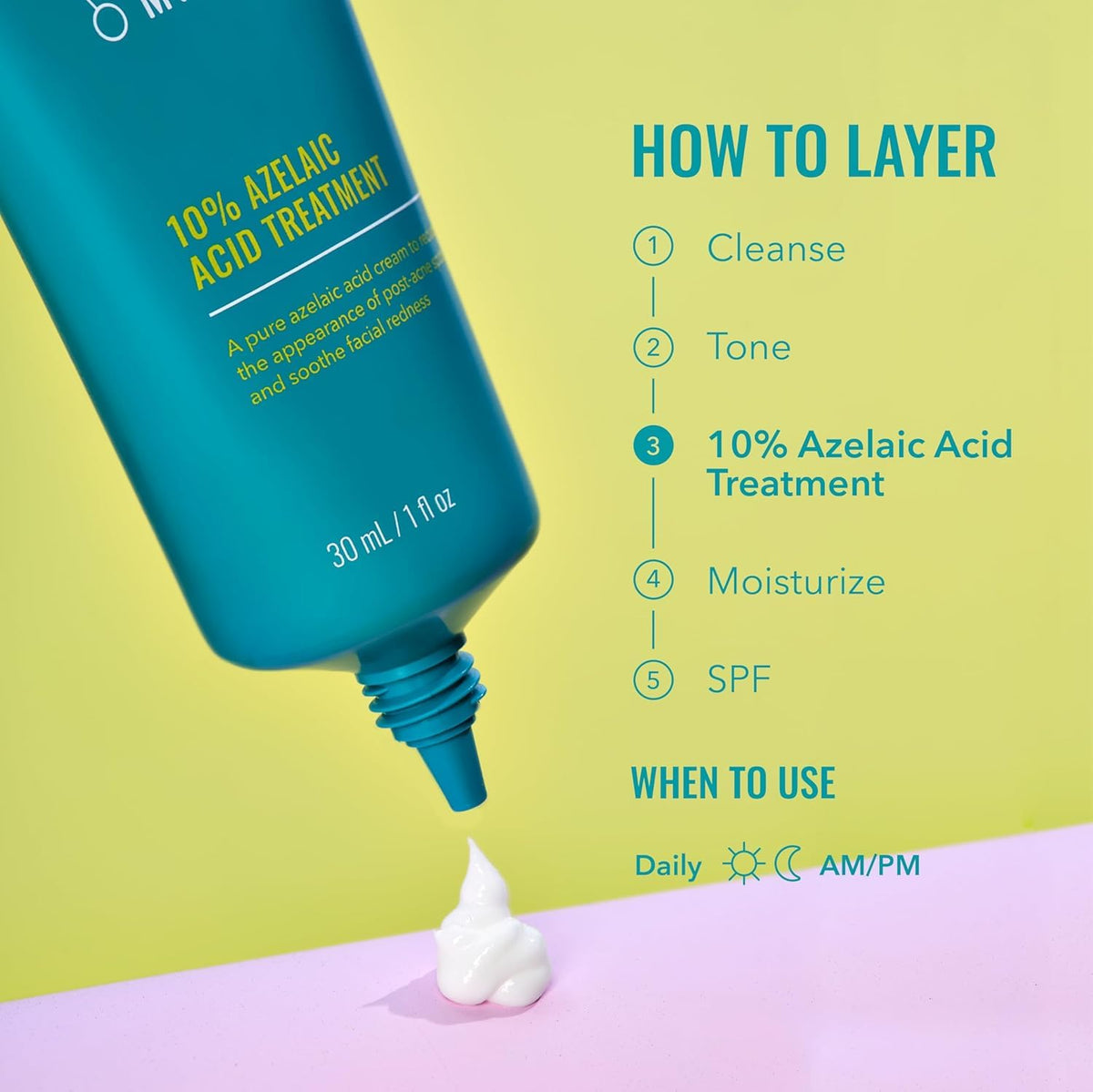 Good Molecules 10% Azelaic Acid in bathroom setting
