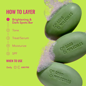 Good Molecules Brightening & Dark Spots Bar lathered on skin