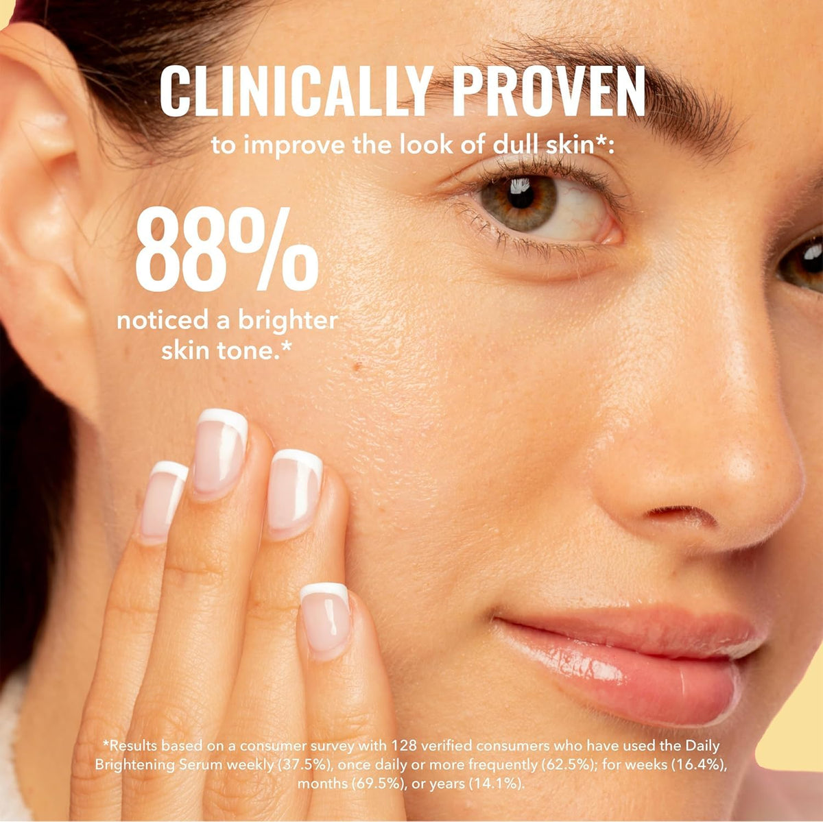 Good Molecules Daily Brightening Serum application on skin