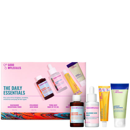 Good Molecules Daily Essentials Set front view with all four products