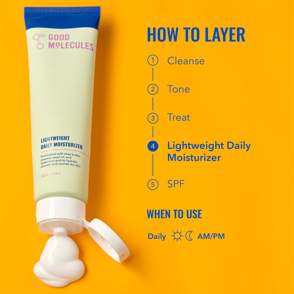Good Molecules Lightweight Daily Moisturiser application on skin