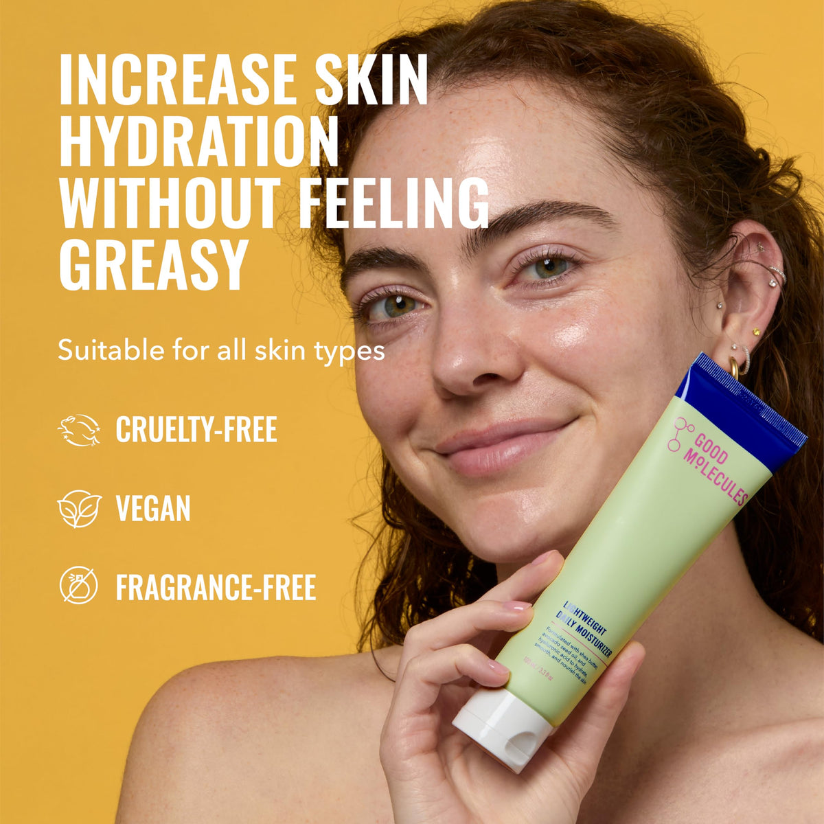 Good Molecules Lightweight Daily Moisturizer side view with product details