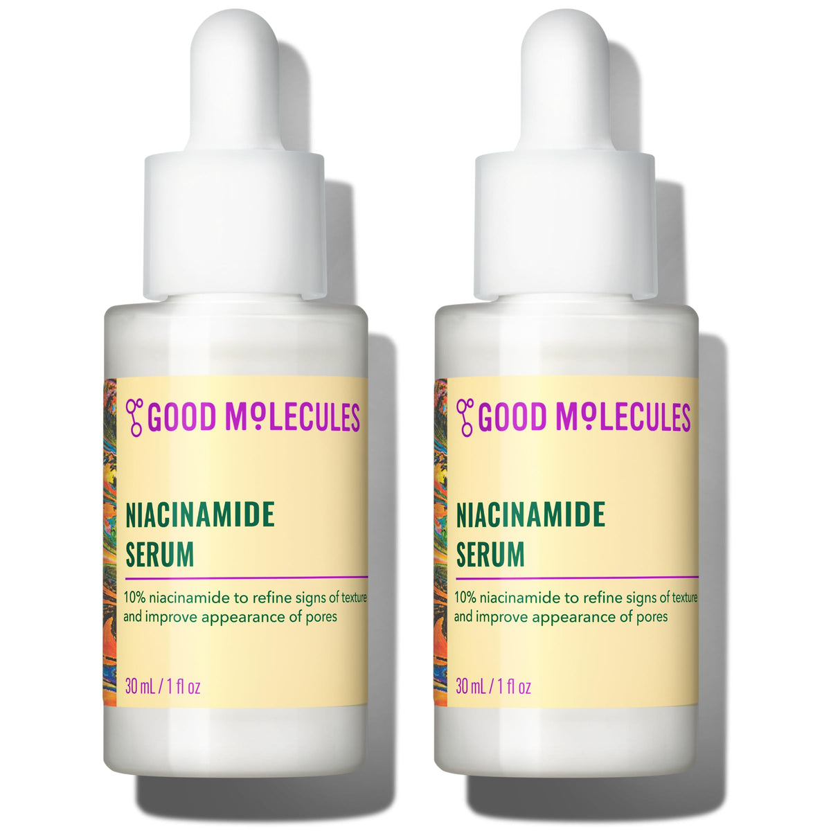 Good Molecules Niacinamide Serum Pack 2 front view with 60 ml total