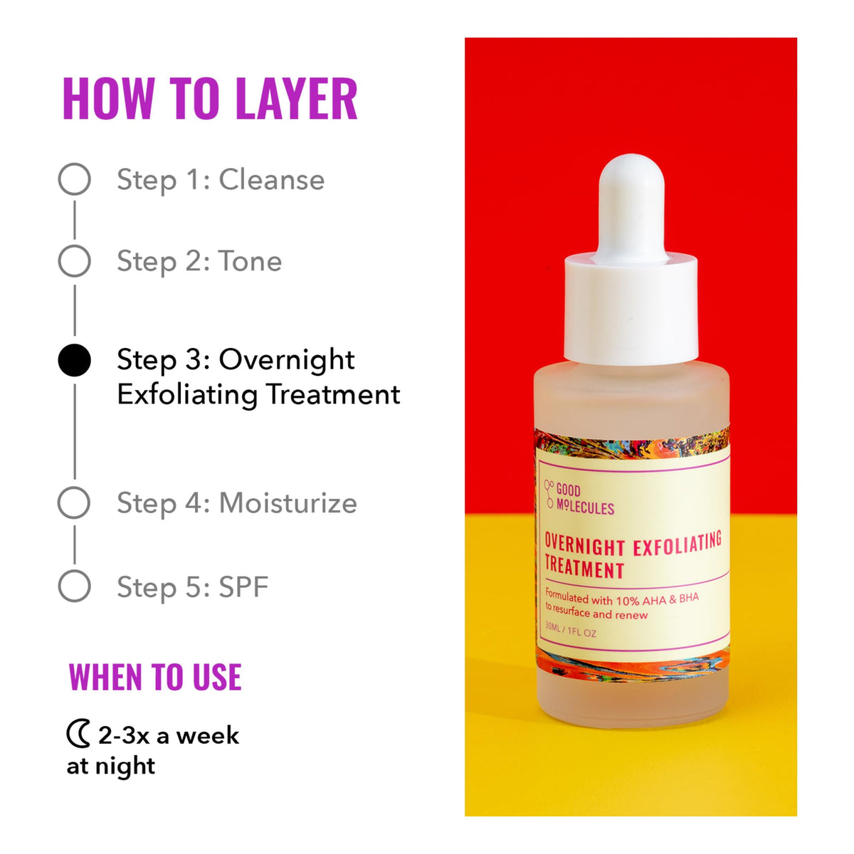 Good Molecules Overnight Exfoliating ingredients list