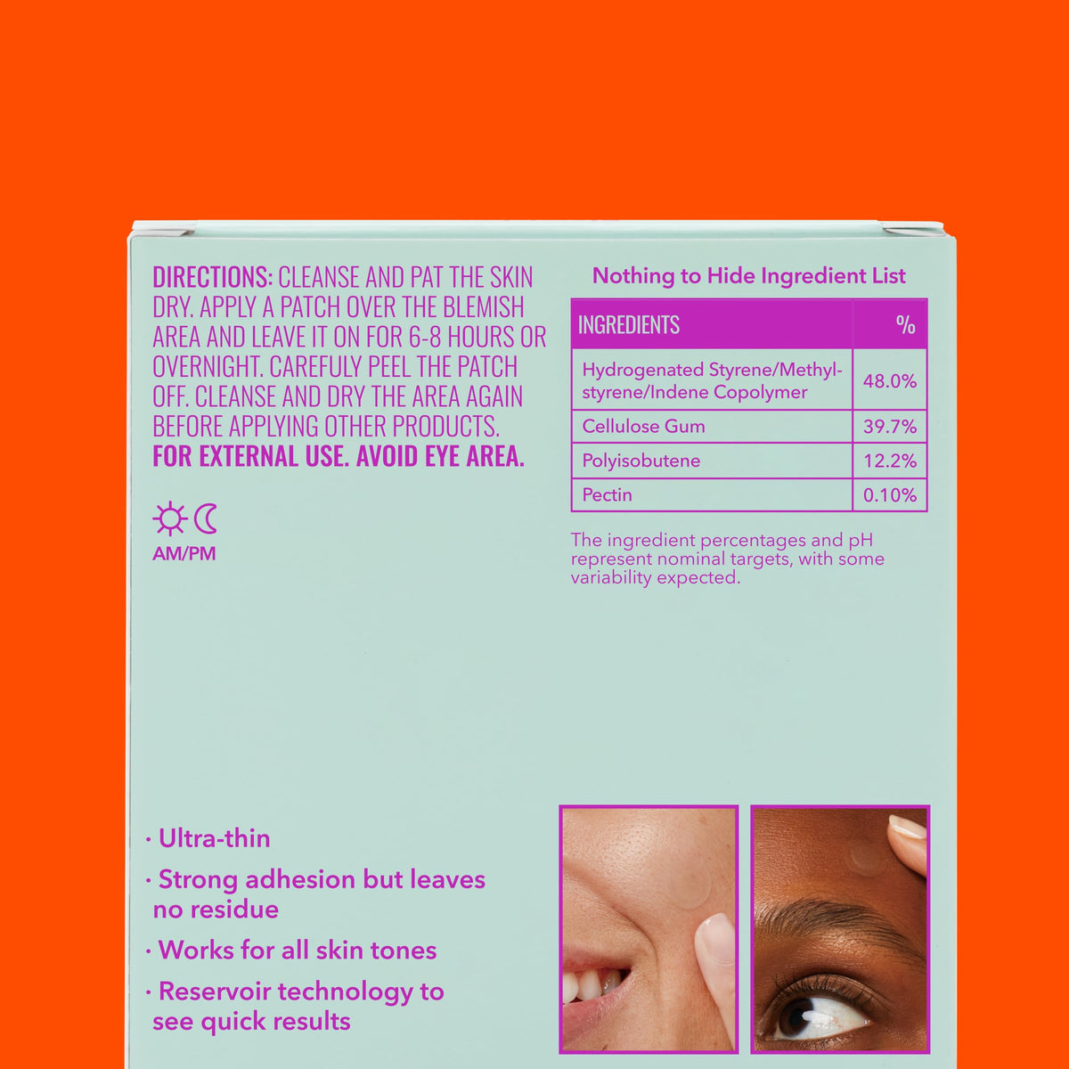 Good Molecules Pimple Patches with ingredients listed