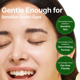 GOODAL Green Tangerine Vitamin C Eye Patches on model's face