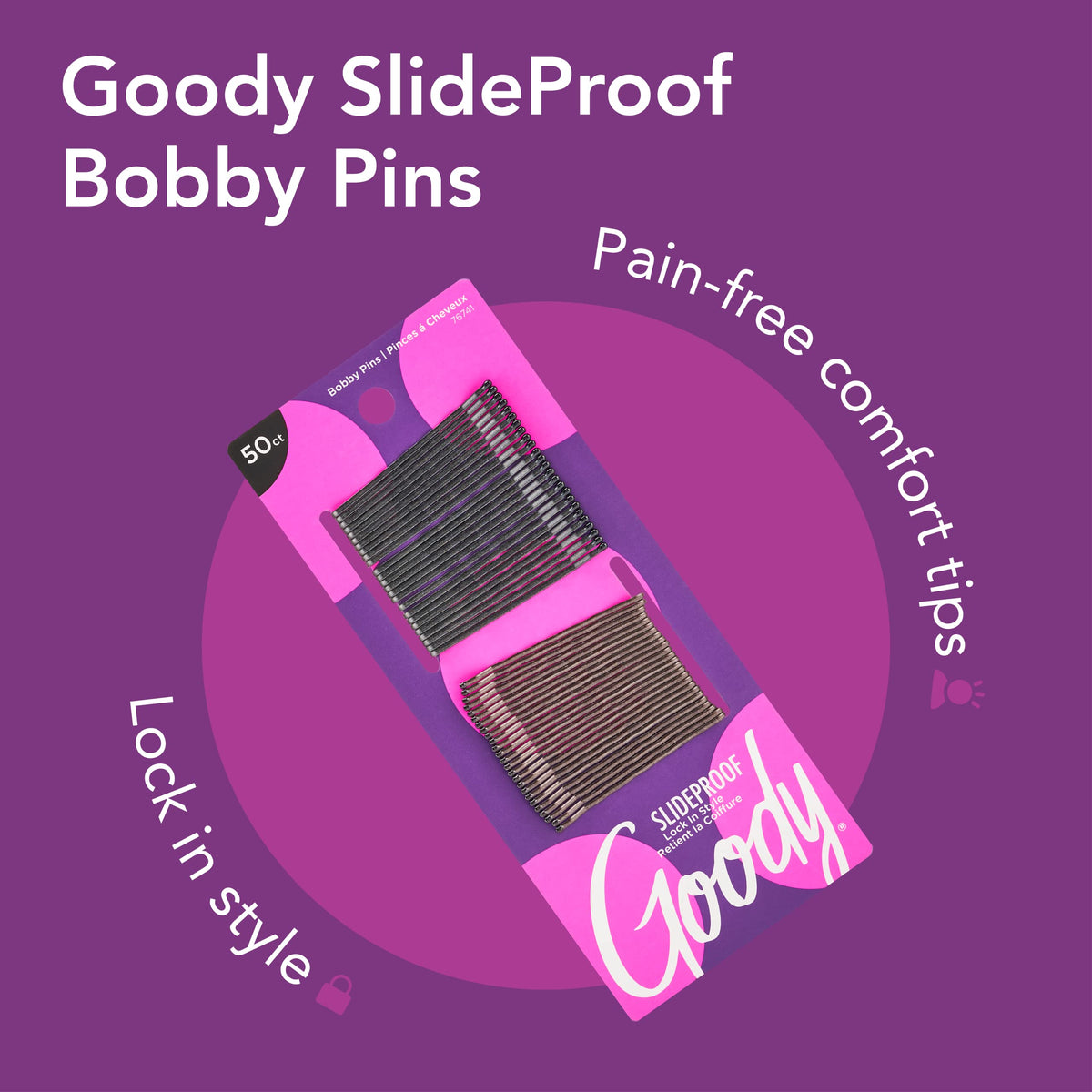 GOODY Metallic Bobby Pins 2 inch length close-up