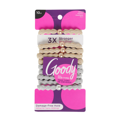 GOODY Ouchless Forever Hair Elastics pack front view with 10 ties
