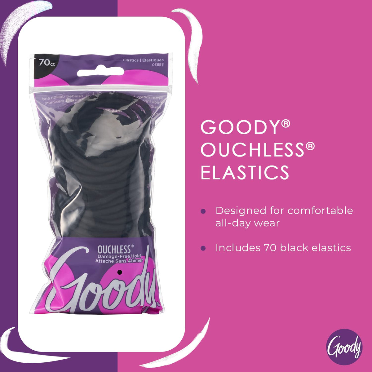GOODY Ouchless Hair Elastics black elastics close-up
