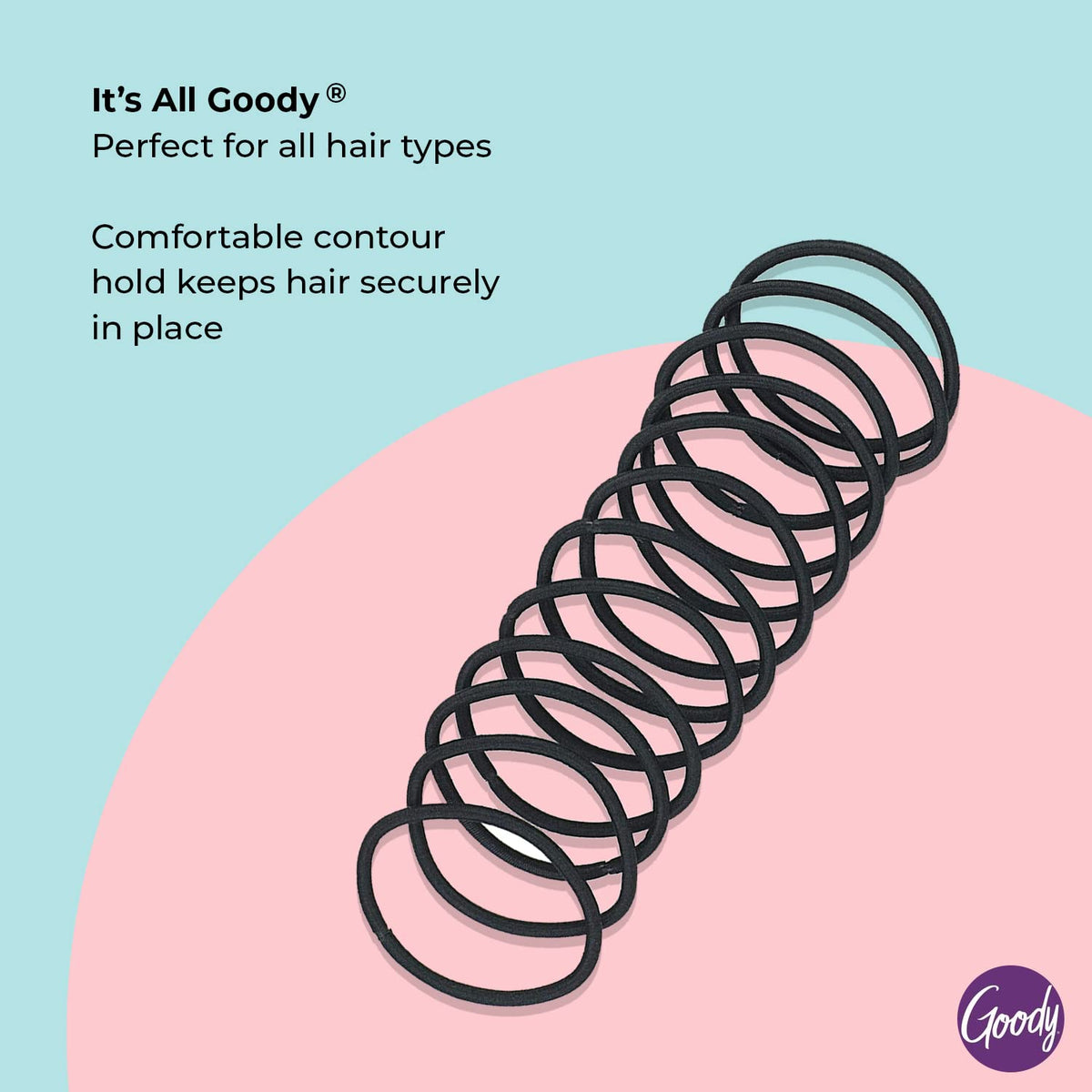GOODY Ouchless Hair Elastics in use on curly hair
