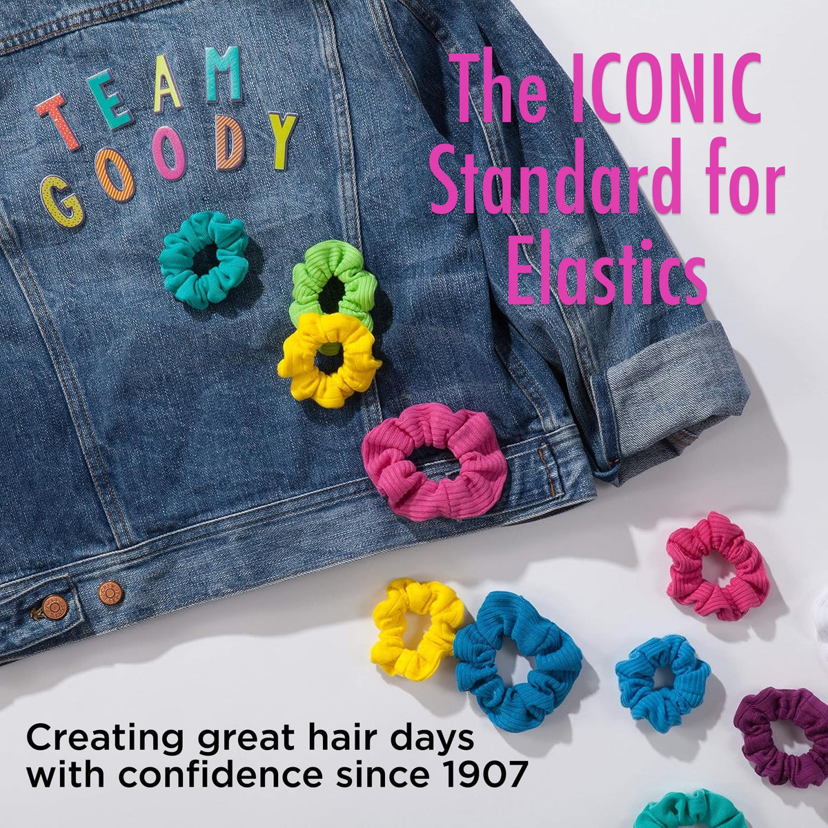 GOODY Ouchless Hair Scrunchies collection on a flat surface