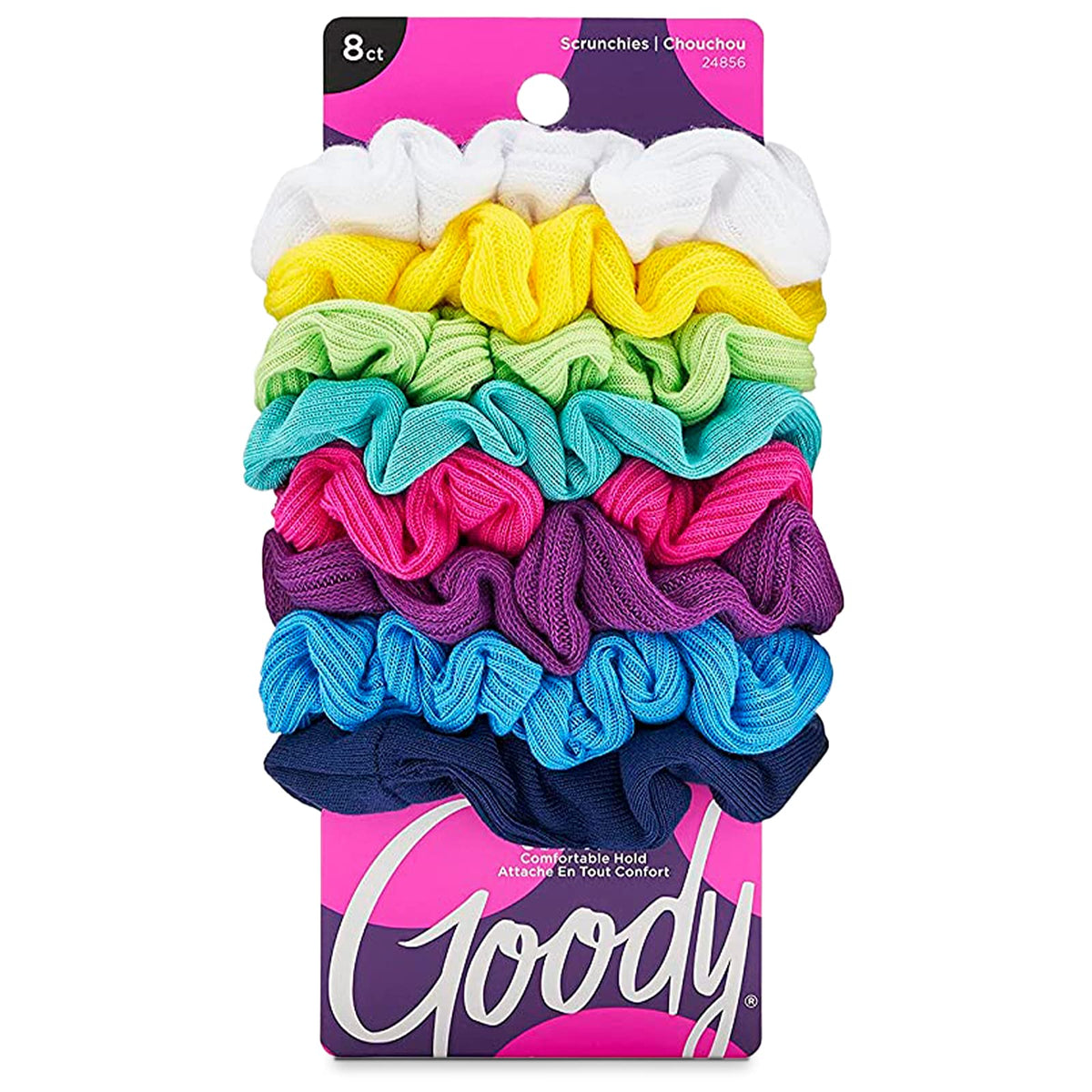 GOODY Ouchless Jersey Scrunchies assorted neon tones front view