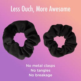 GOODY Ouchless Jersey Scrunchies in use on a ponytail