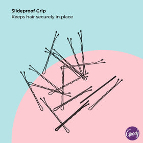 GOODY SlideProof Bobby Pins in use on hair
