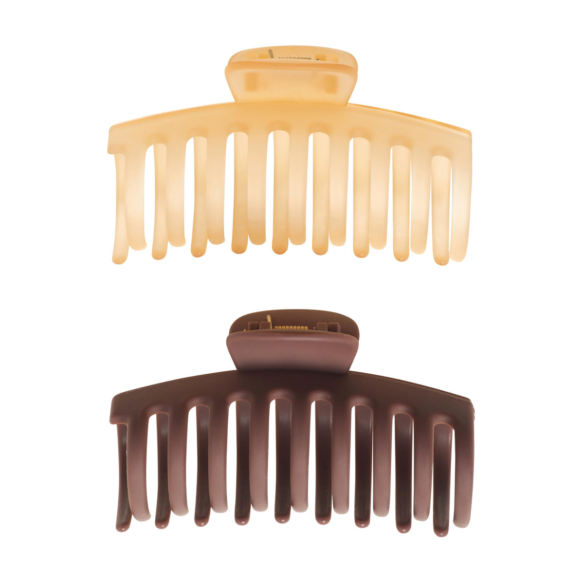 GOODY SlideProof Large Claw Clips in Earthy Brown side view