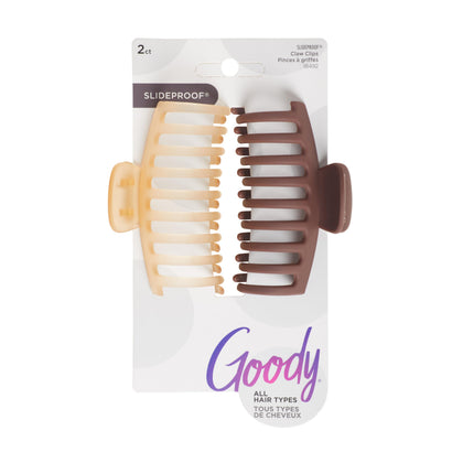 GOODY SlideProof Large Claw Clips in Soft Pink front view