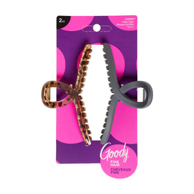 GOODY SlideProof Ribbon Claw Clips in black front view