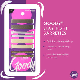 GOODY Stay Tight Hair Barrettes packaging showing 8 clips