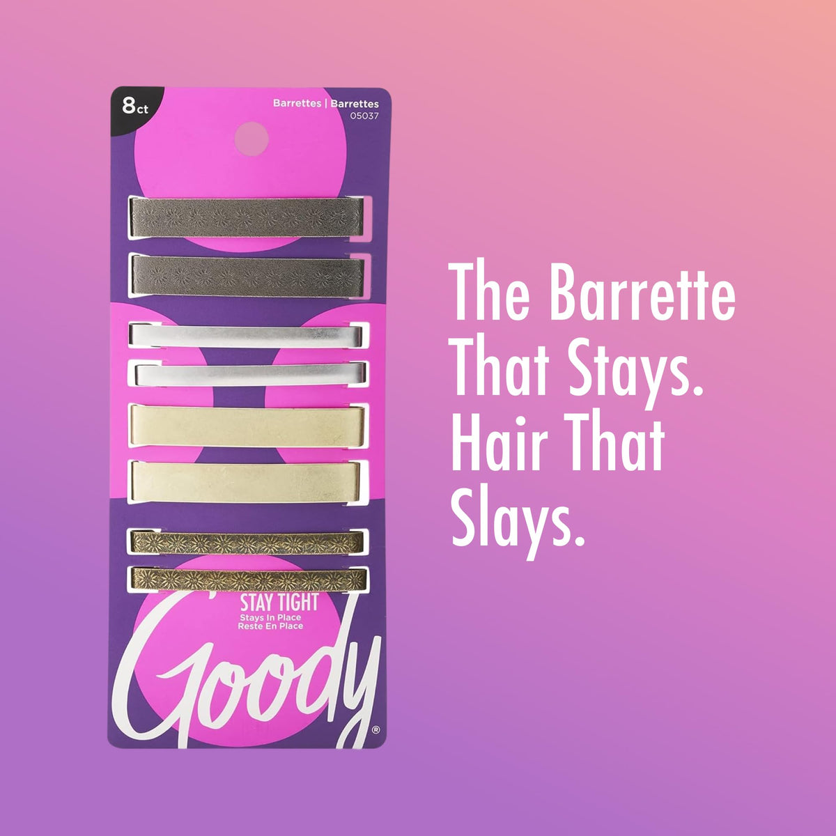 GOODY Stay Tight Hair Barrettes showing versatility in styling