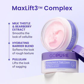 goPure Firming Butt & Thigh Cream application on skin