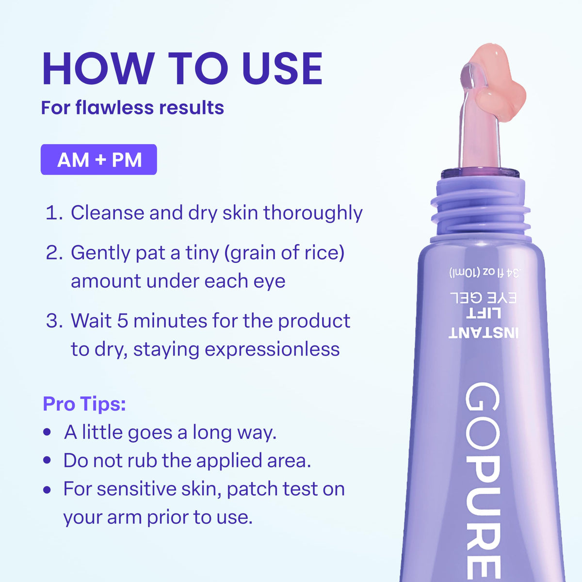 goPure Instant Lift Eye Gel 18g packaging
