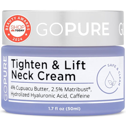 goPure Neck & Chest Moisturiser Cream 1.7oz front view
