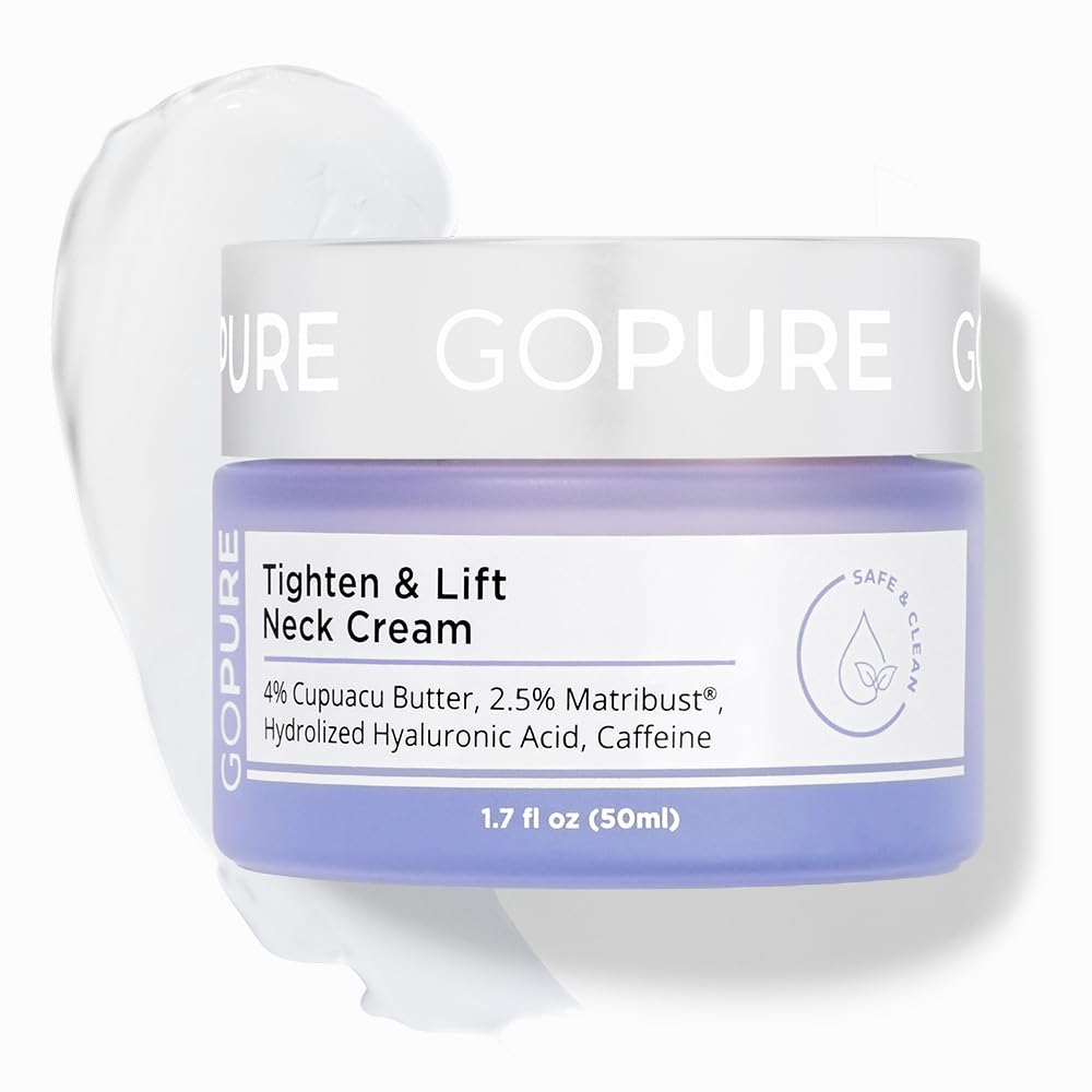 goPure Neck & Chest Moisturiser Cream 2-Pack displayed on a shelf