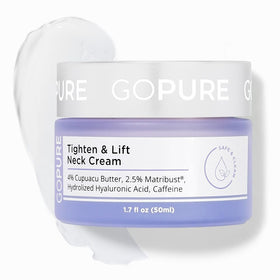 goPure Neck & Chest Moisturiser Cream 2-Pack displayed on a shelf