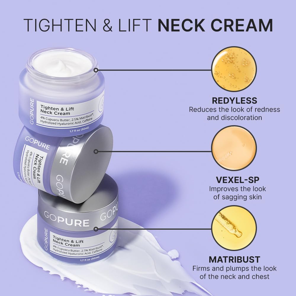goPure Neck & Chest Moisturiser Cream application on skin