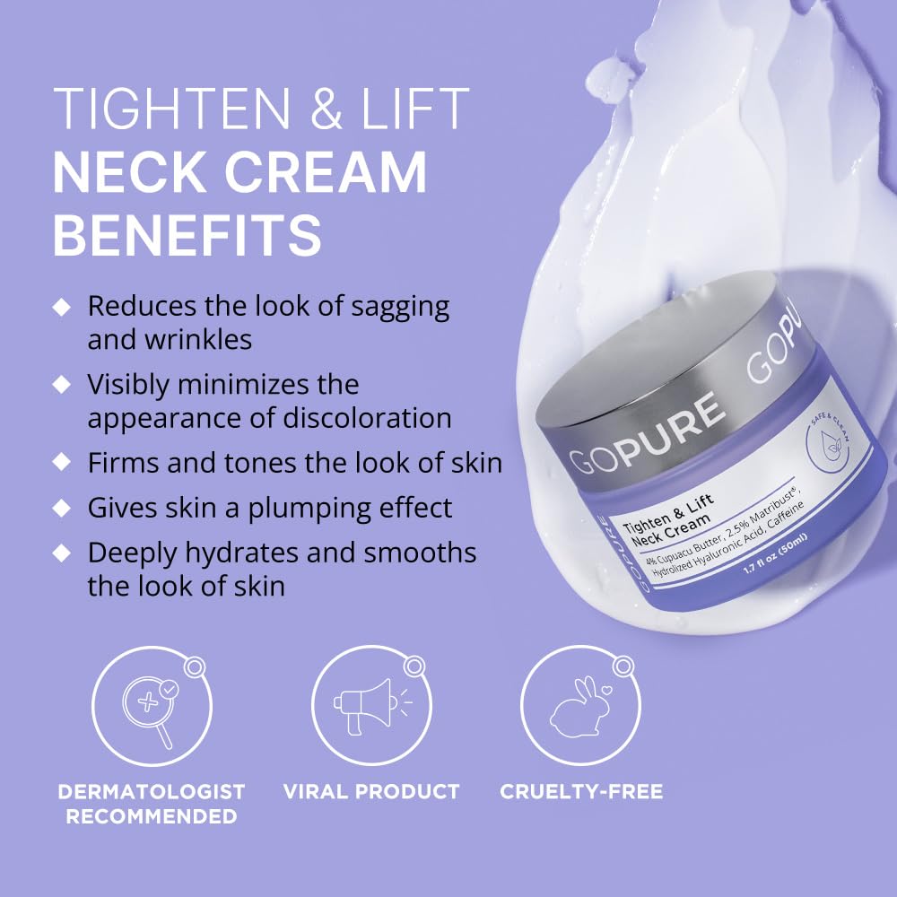 goPure Neck & Chest Moisturiser Cream texture close-up
