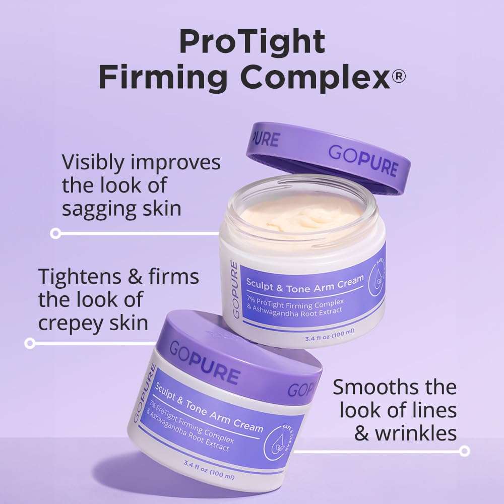 goPure Neck Firming Cream close-up with packaging details