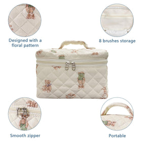 Gosect Large Makeup Bag double zipper close-up