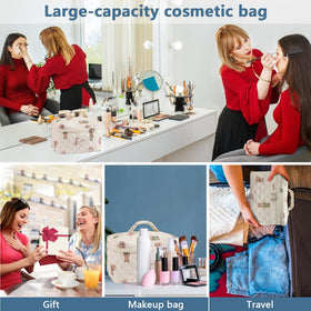 Gosect Large Makeup Bag folded for storage