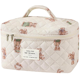 Gosect Large Makeup Bag in floral design front view