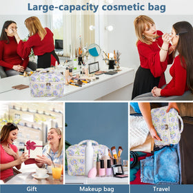 Gosect Large Makeup Bag packed with cosmetics