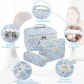 Gosect small floral makeup bag side view