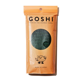GOSHI Exfoliating Shower Towel green front view