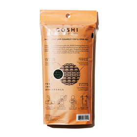 GOSHI Exfoliating Shower Towel showing texture and weave