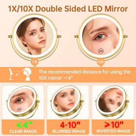 Gospire 7-inch mirror with three colour light settings