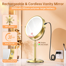 Gospire 7-inch mirror with USB charging cable