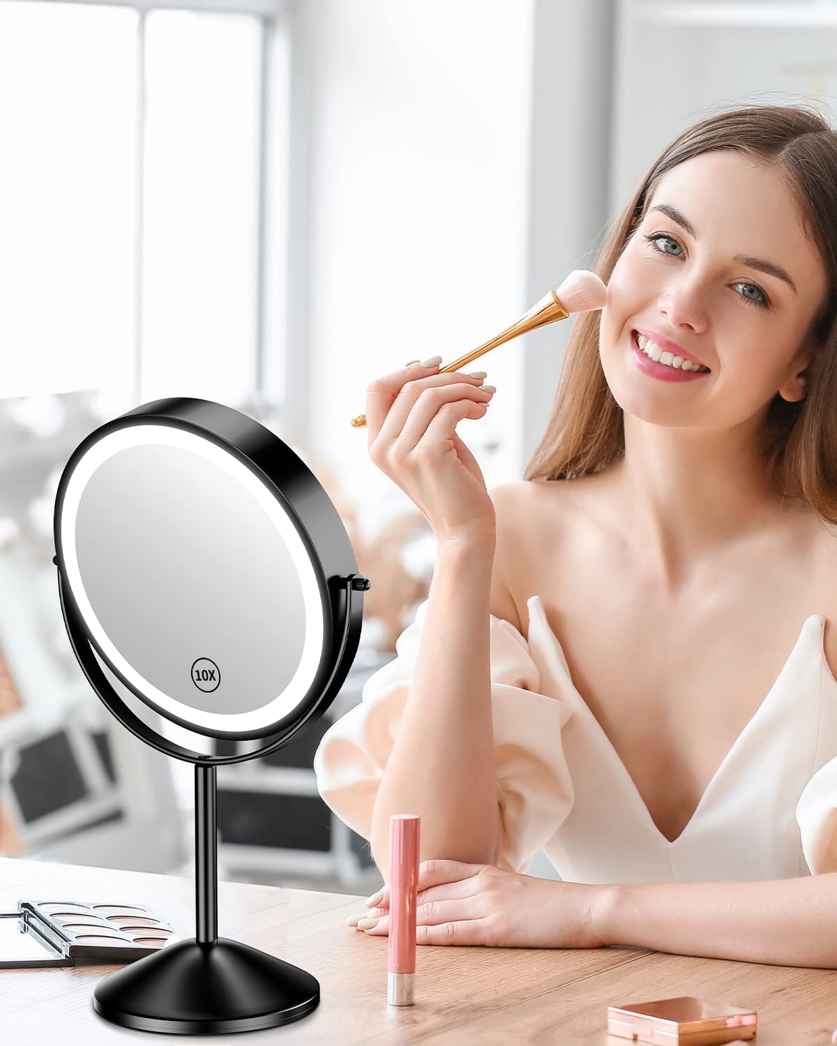 Gospire 8-inch lighted makeup mirror packaging