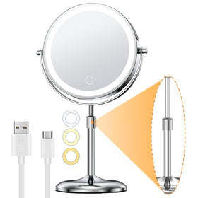 Gospire Lighted Makeup Mirror front view with adjustable height