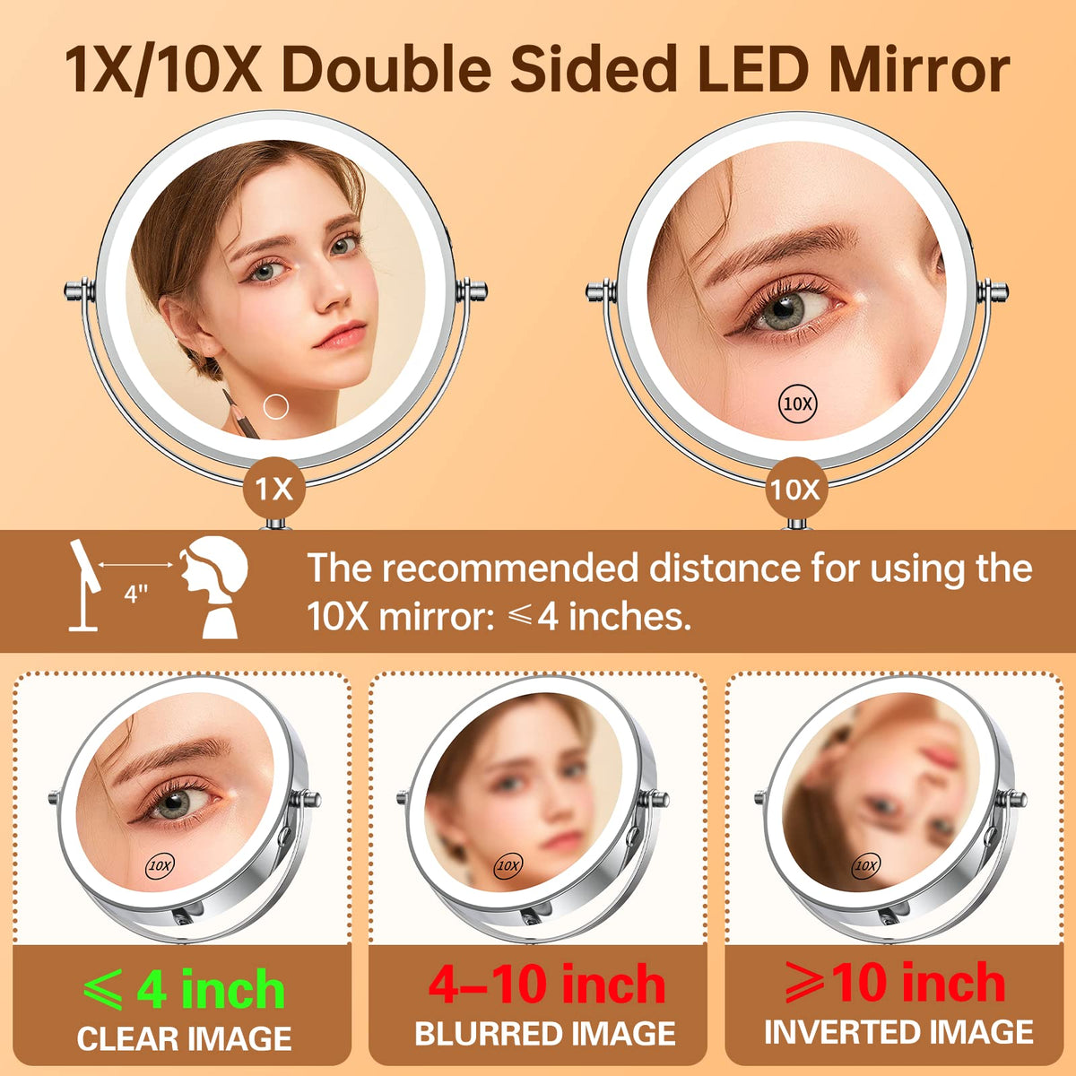 Gospire Lighted Makeup Mirror with three light settings